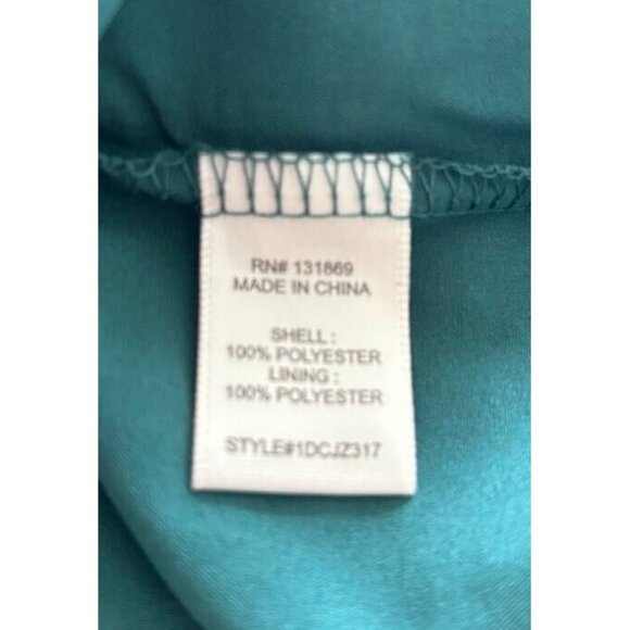 THIRTY THIRTY LA Short Sleeve Top Blouse Size Medium Green Flower Chiffon Lined - Picture 7 of 7